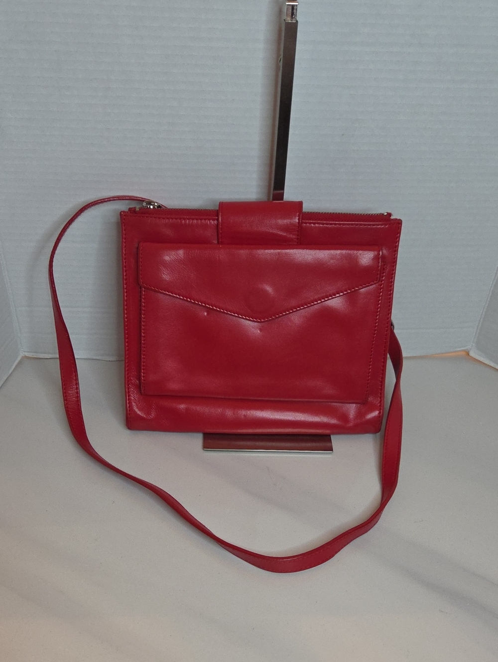Danier Red Leather Envelope Front Crossbody Bag